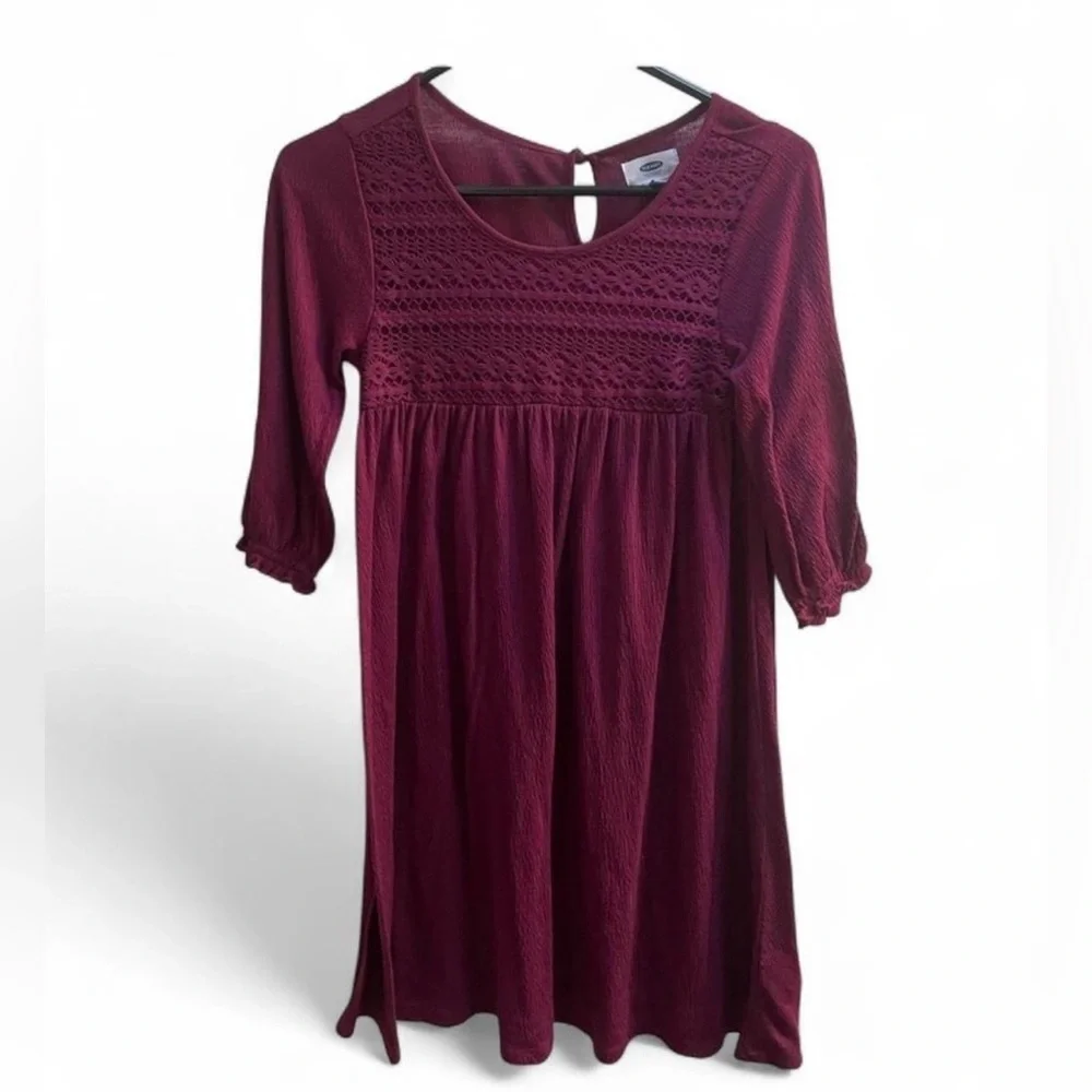 Old Navy Girls Magenta Boho Crochet Dress Size L 10/12 NWOT